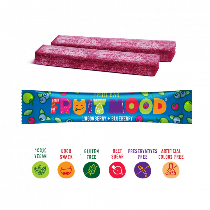 Ovocná tyčinka Fruit Mood Brusinka-Borůvka 30ks