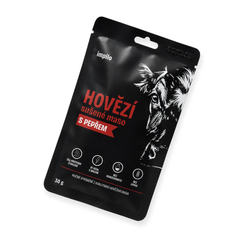 Sušené hovězí  maso s pepřem – 30 g