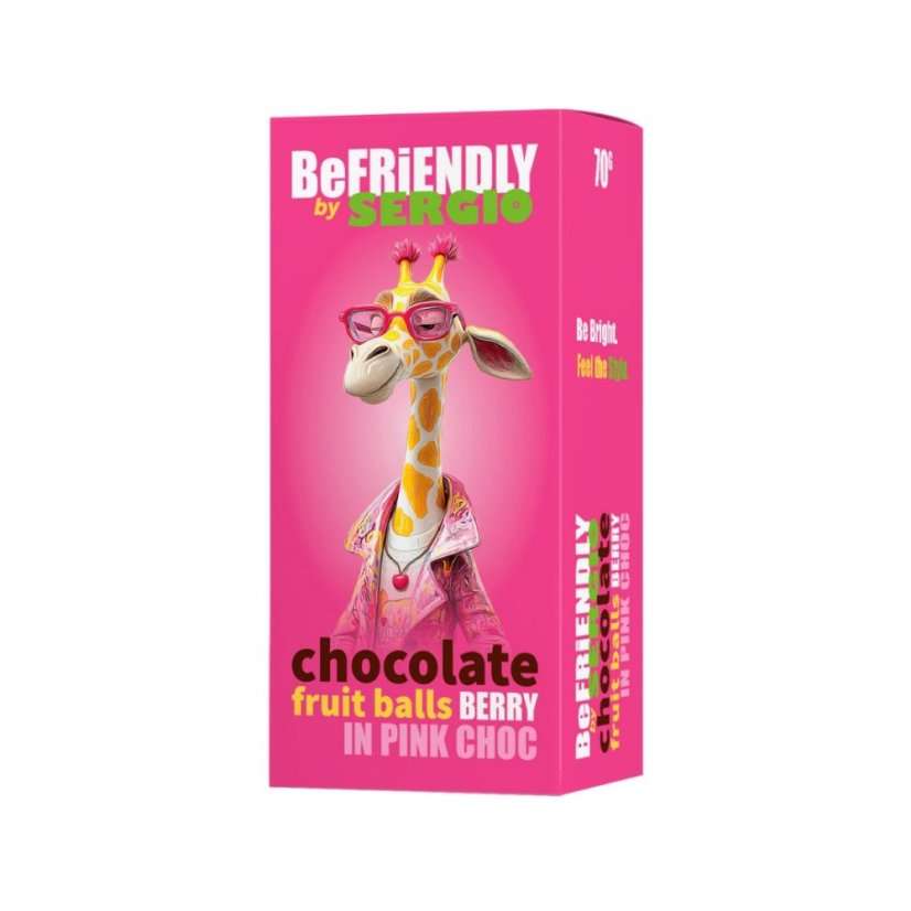 Ovocné kuličky v růžové čokoládě Berry mix 70 g