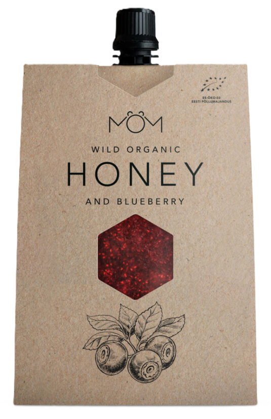 Organický med s chutí borůvek 200g