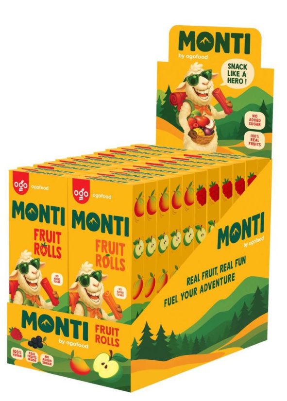 MONTI ovocná trubička Jablko & Jahoda 30g
