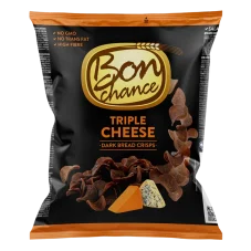 Chlebové tmavé chipsy Triple cheese 120g